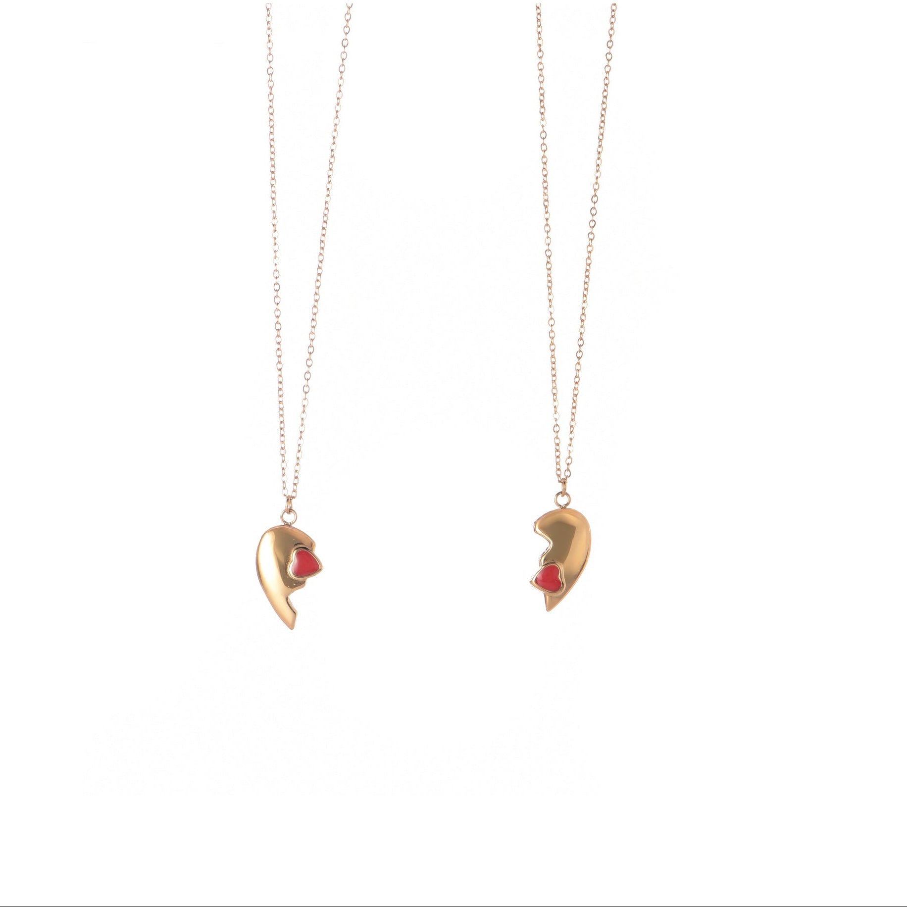 Collana con cuore dorato - Collana Two hearts, One Love