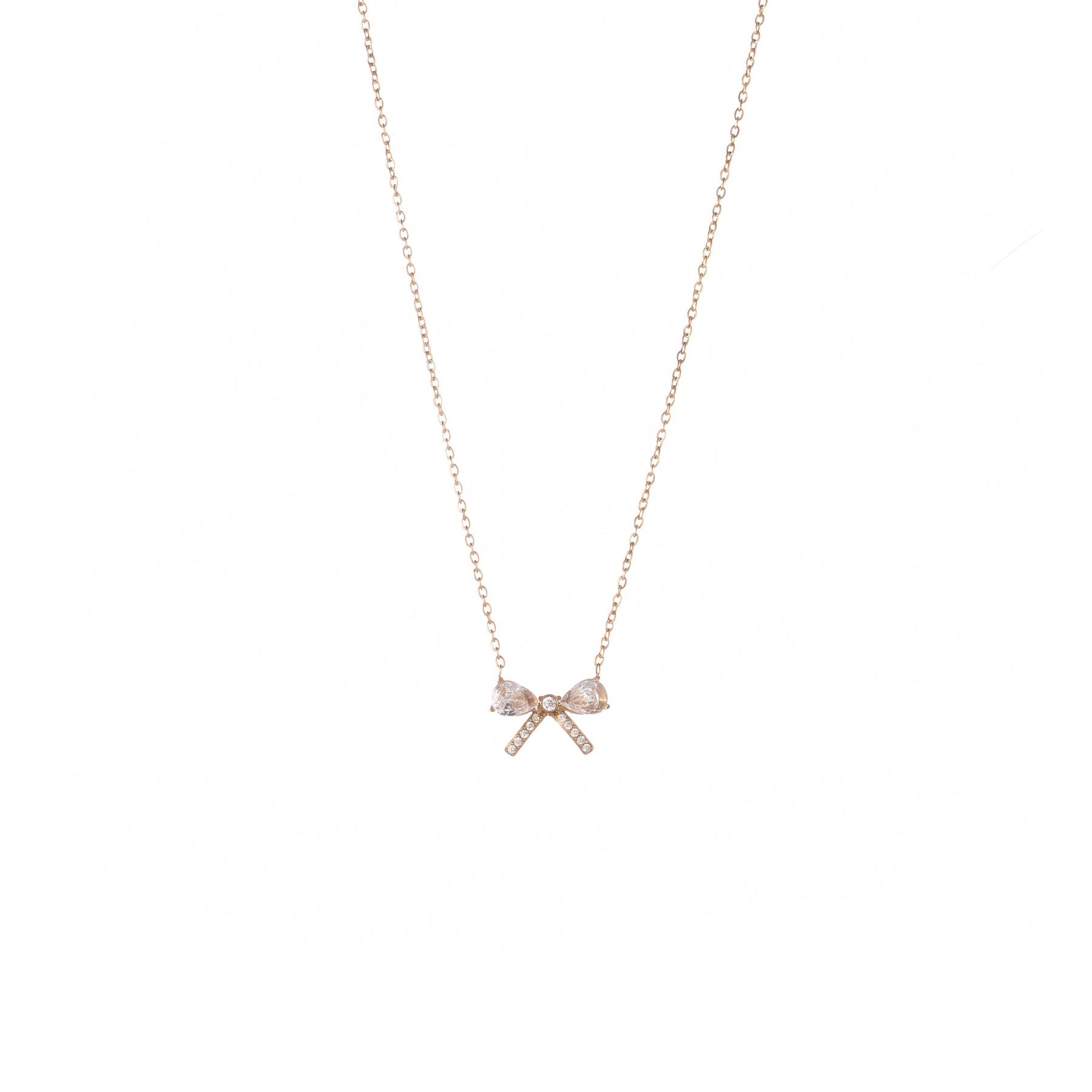 Collana dorato - Collana Crystal Bow