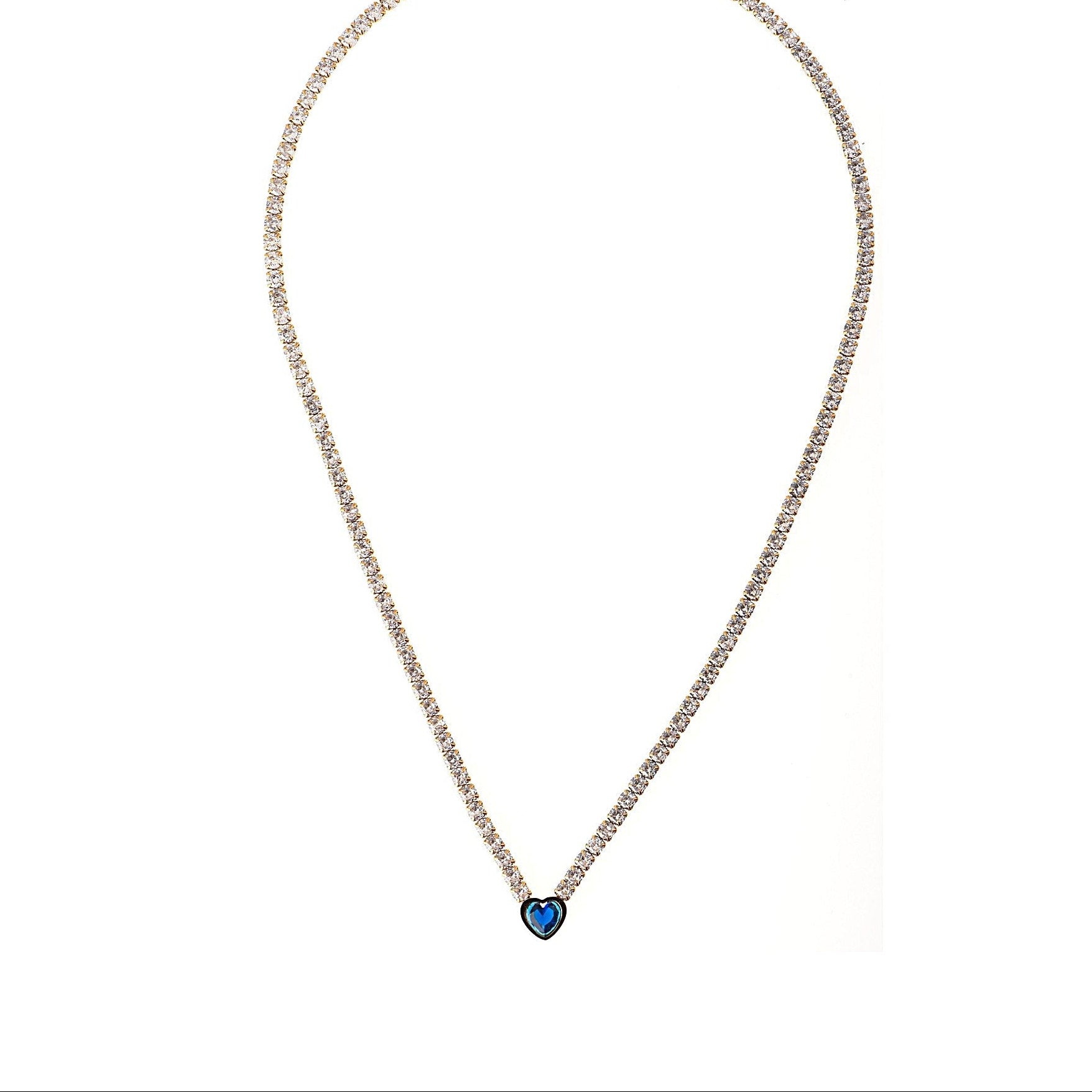 Collana con cuore dorato - Collana Sapphire Heart Glow