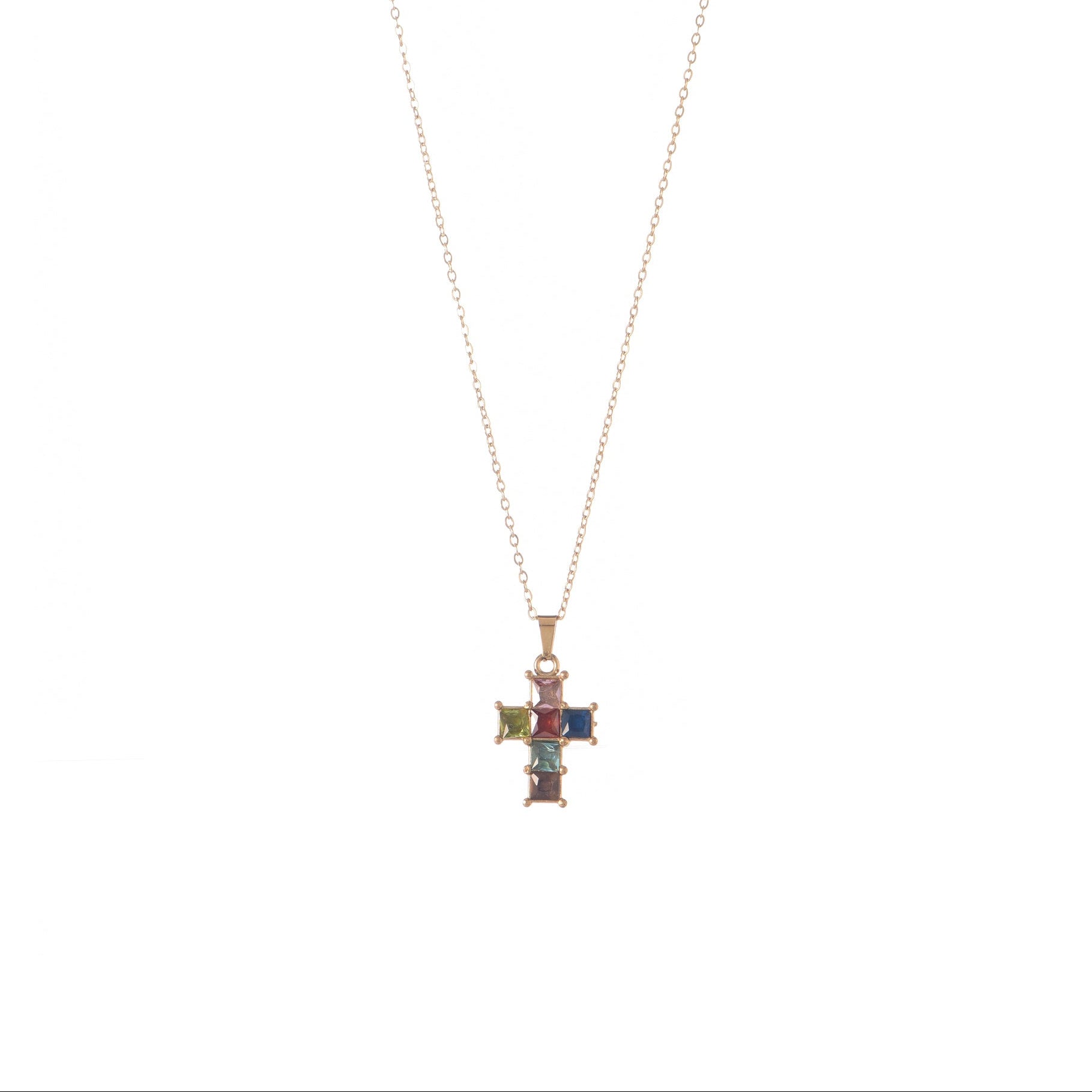 Collana pendenti con croce dorato - Collana Faith in Color