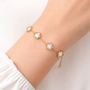 Bracciale dorato - Bracciale Quadrifoglio Gold Mother of Pearl