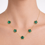 Collana dorato - Collana Quadrifoglio Green Gold