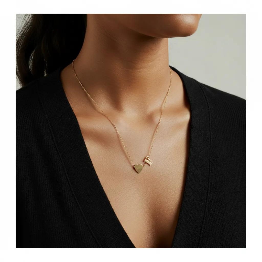 Collana con cuore dorato - Collana Love F