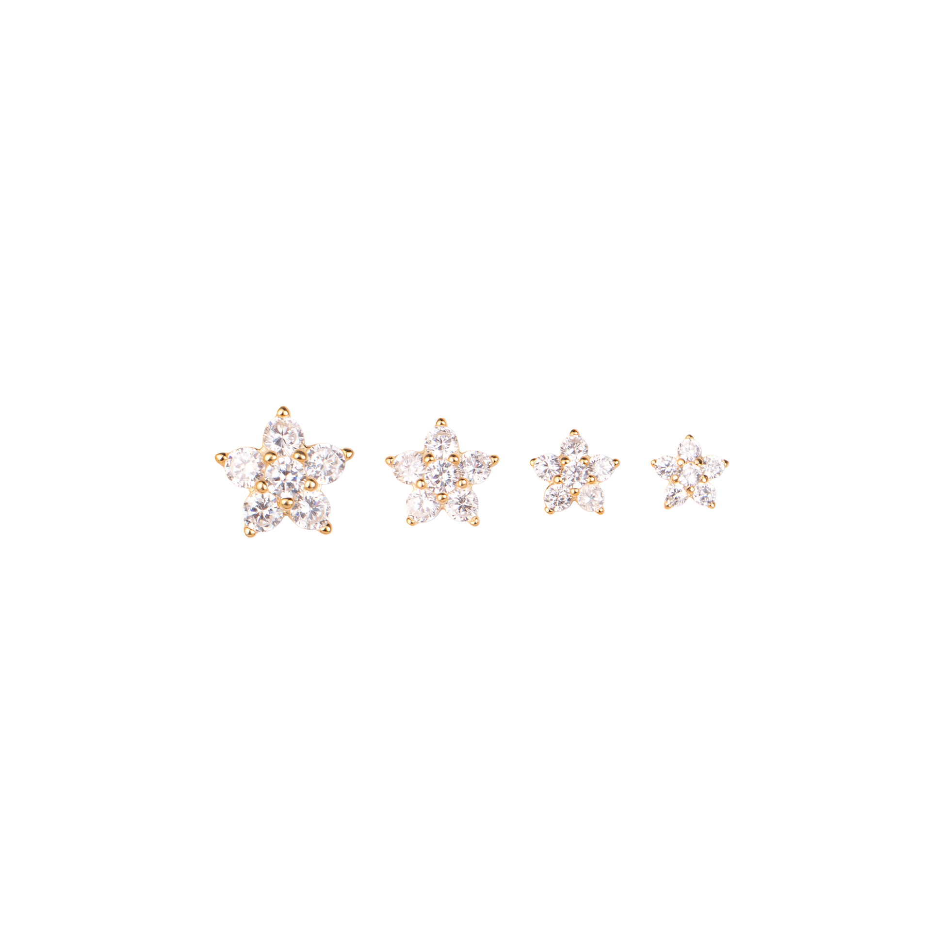 Orecchini in argento 925 - Orecchini Stars Gold