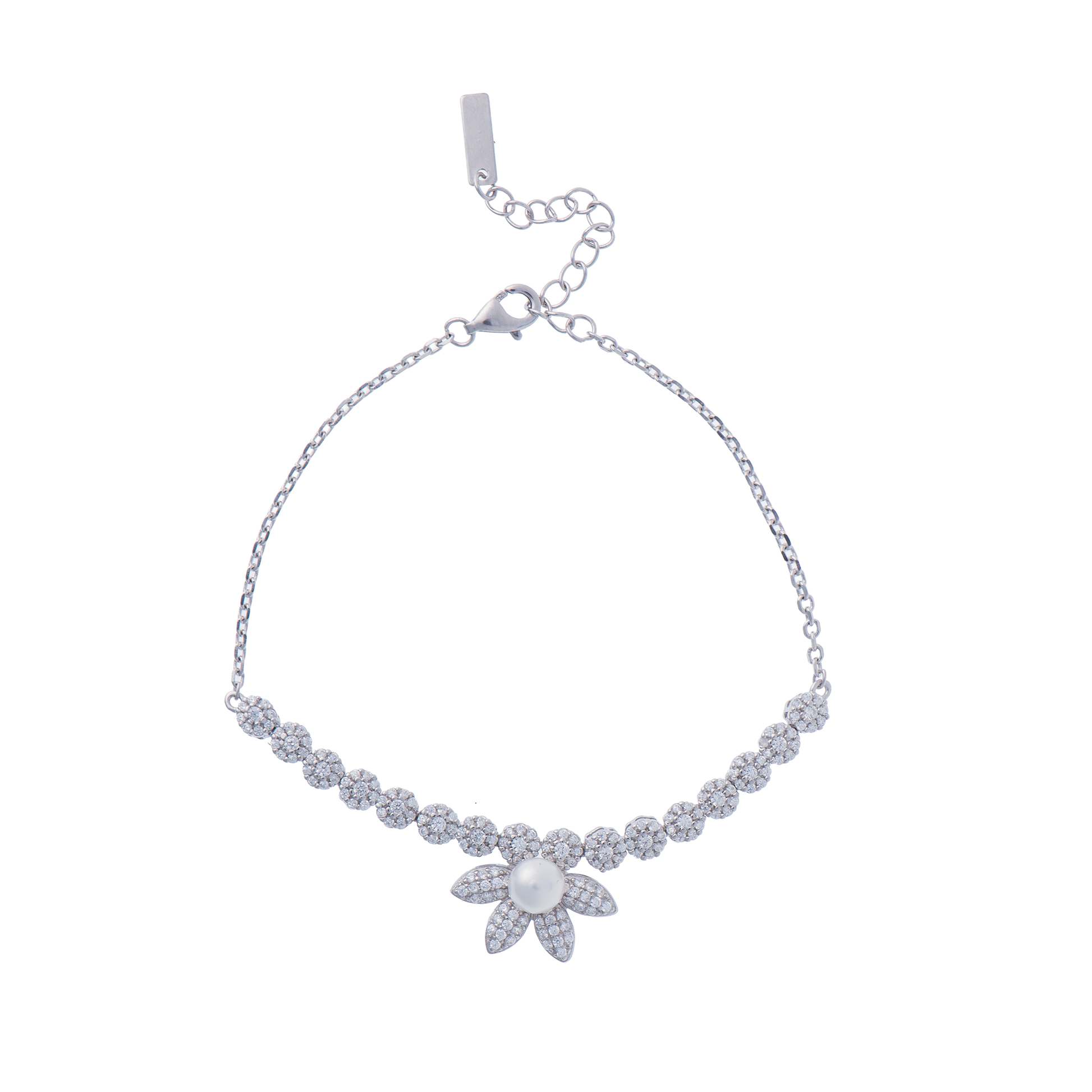 Gioiello pendenti in argento 925 - Royal Blossom Pearl & Diamond