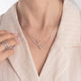 Collana pendenti con cuore in argento 925 con zirconi - Collana Luce del Cuore