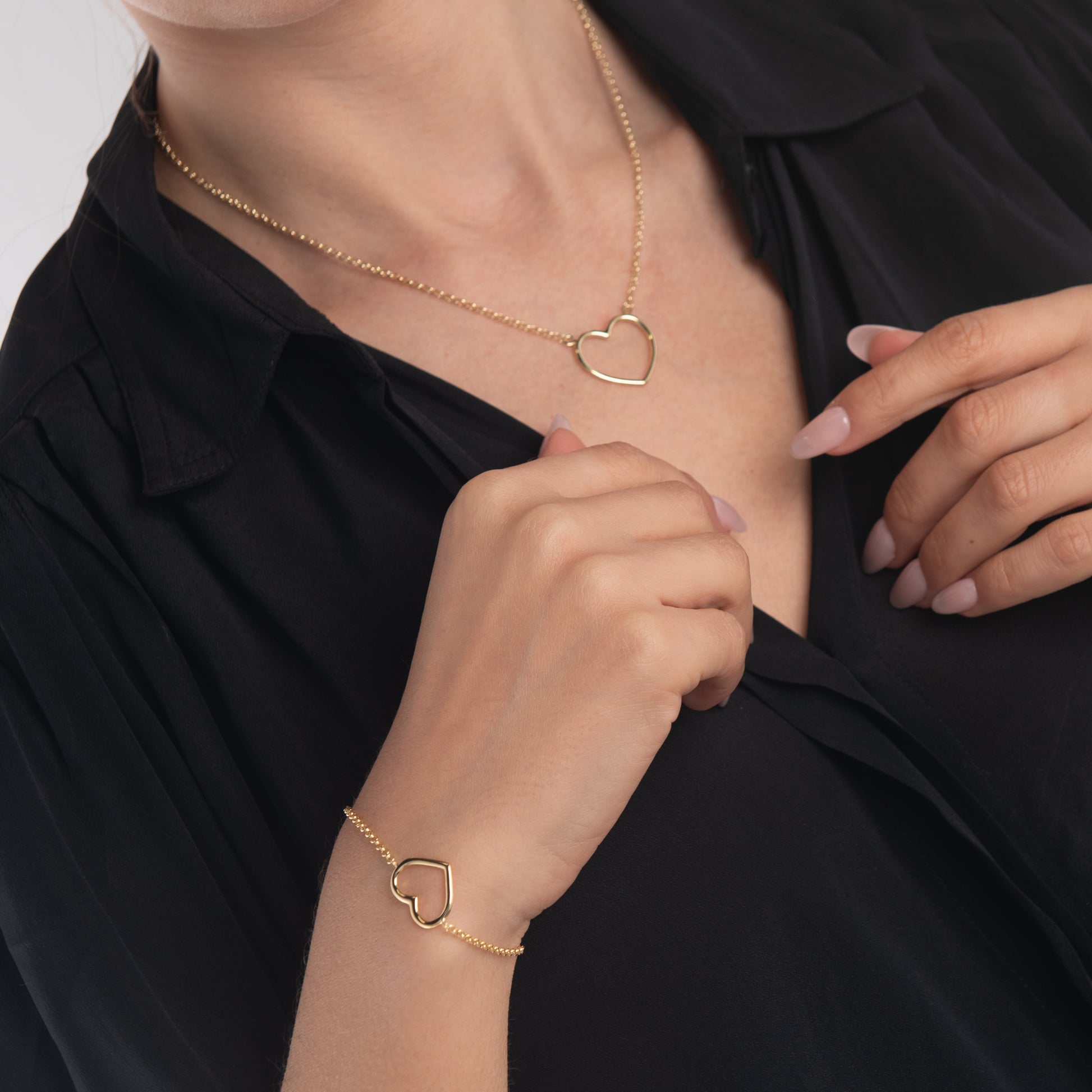 Collana con cuore in argento 925 - Collana Essence Heart – Cuore a Profilo in Argento 925