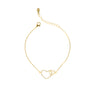 Bracciale con cuore in argento 925 con zirconi - Bracciale Argento 925 Double Hearts