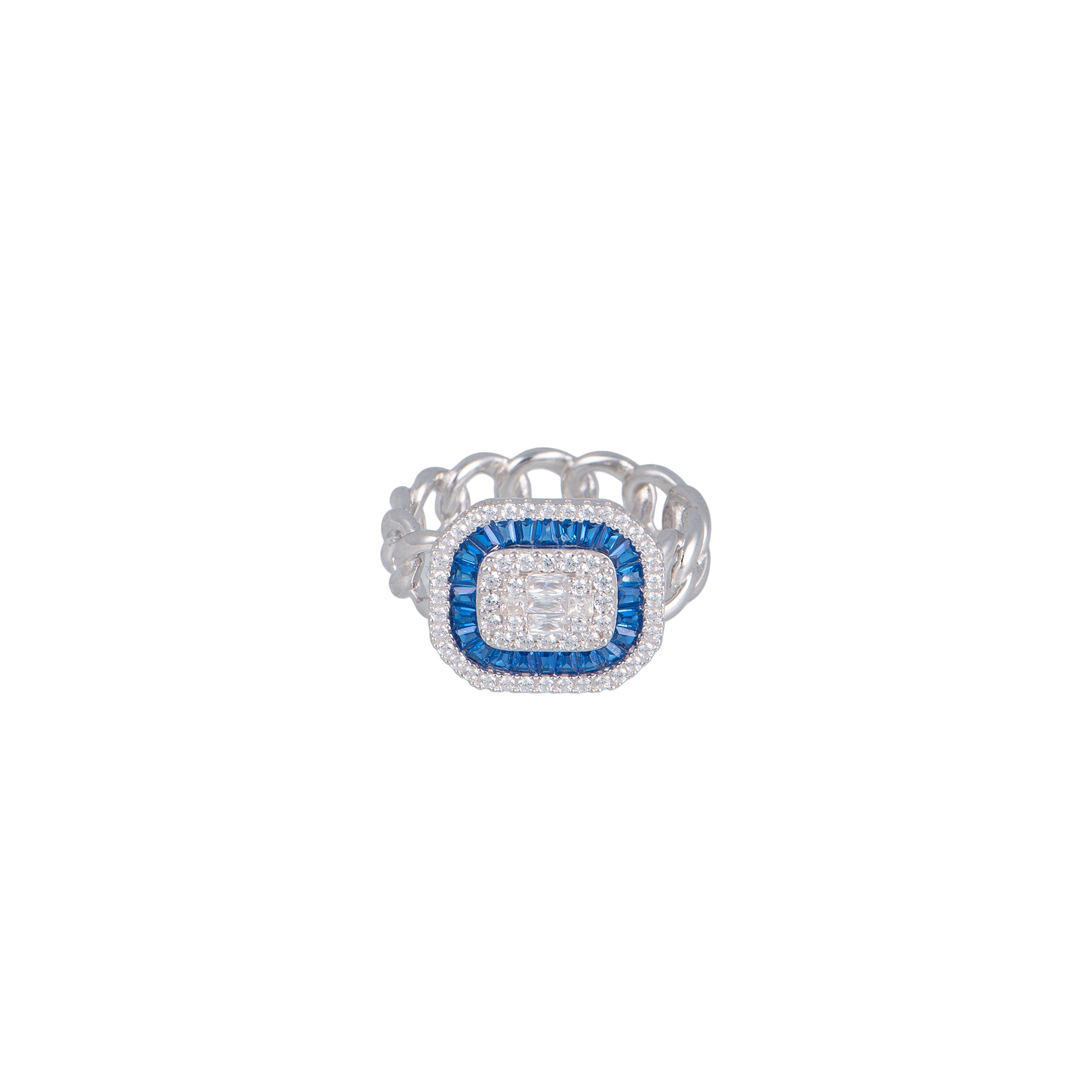 Anello con cuore in argento 925 con zirconi - Anello Diamonds Chain
