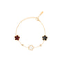 Bracciale dorato con zirconi - Bracciale Lucky 3 Clover