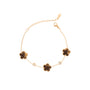Bracciale dorato con zirconi - Bracciale Lucky 3 Clover