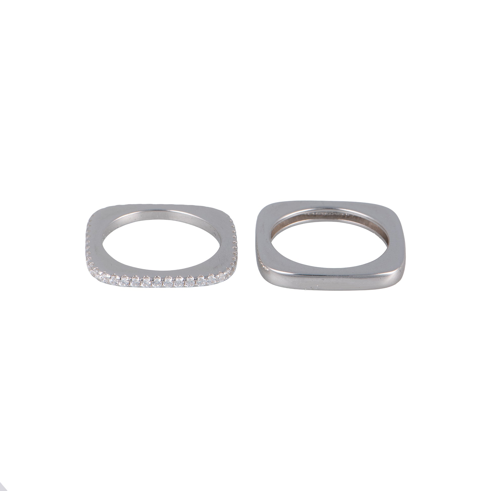 Anello in argento 925 con zirconi - Anello Square Infinity