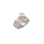 Anello dorato con zirconi - Anello Triple