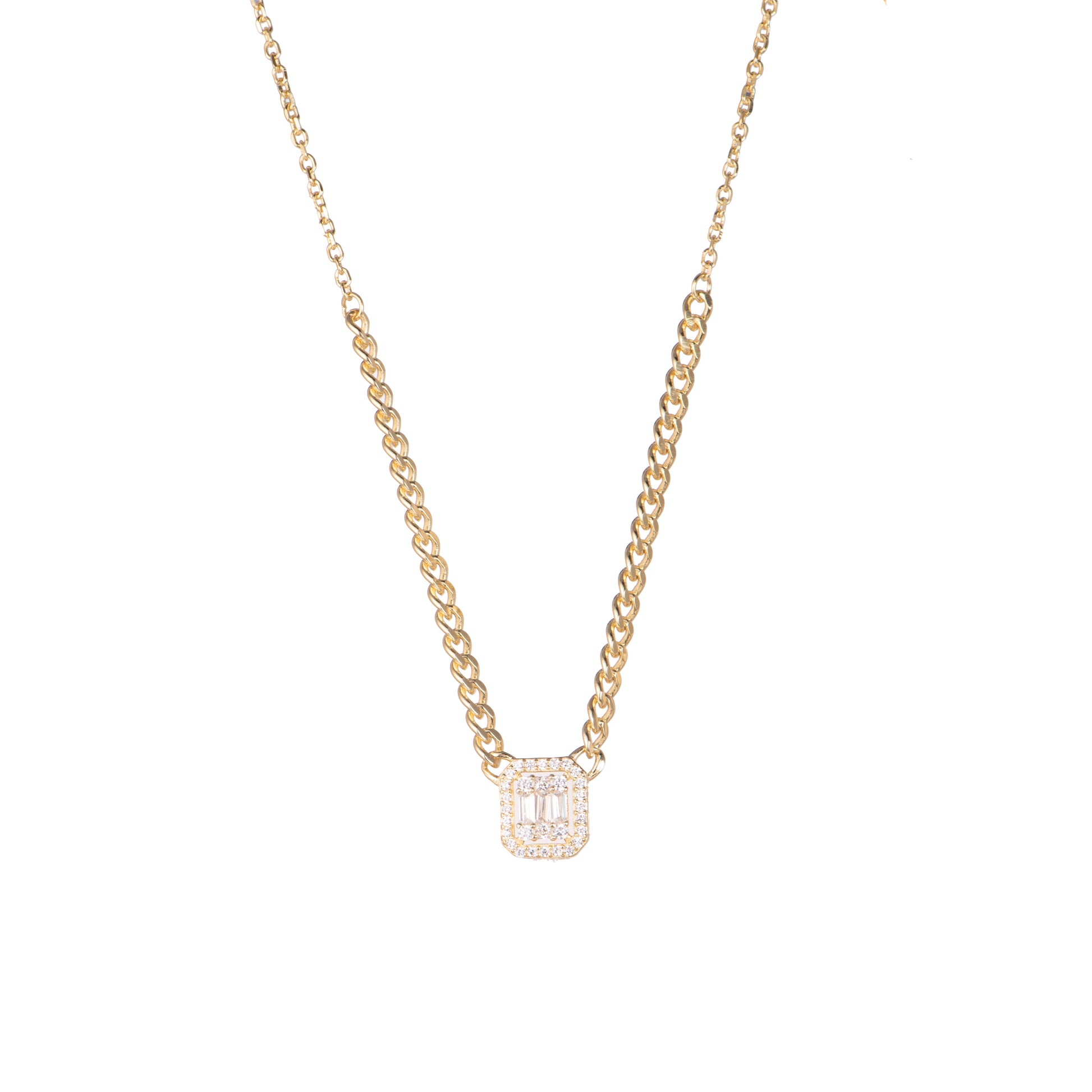 Gioiello in argento 925 con zirconi - Parure Baguette Link