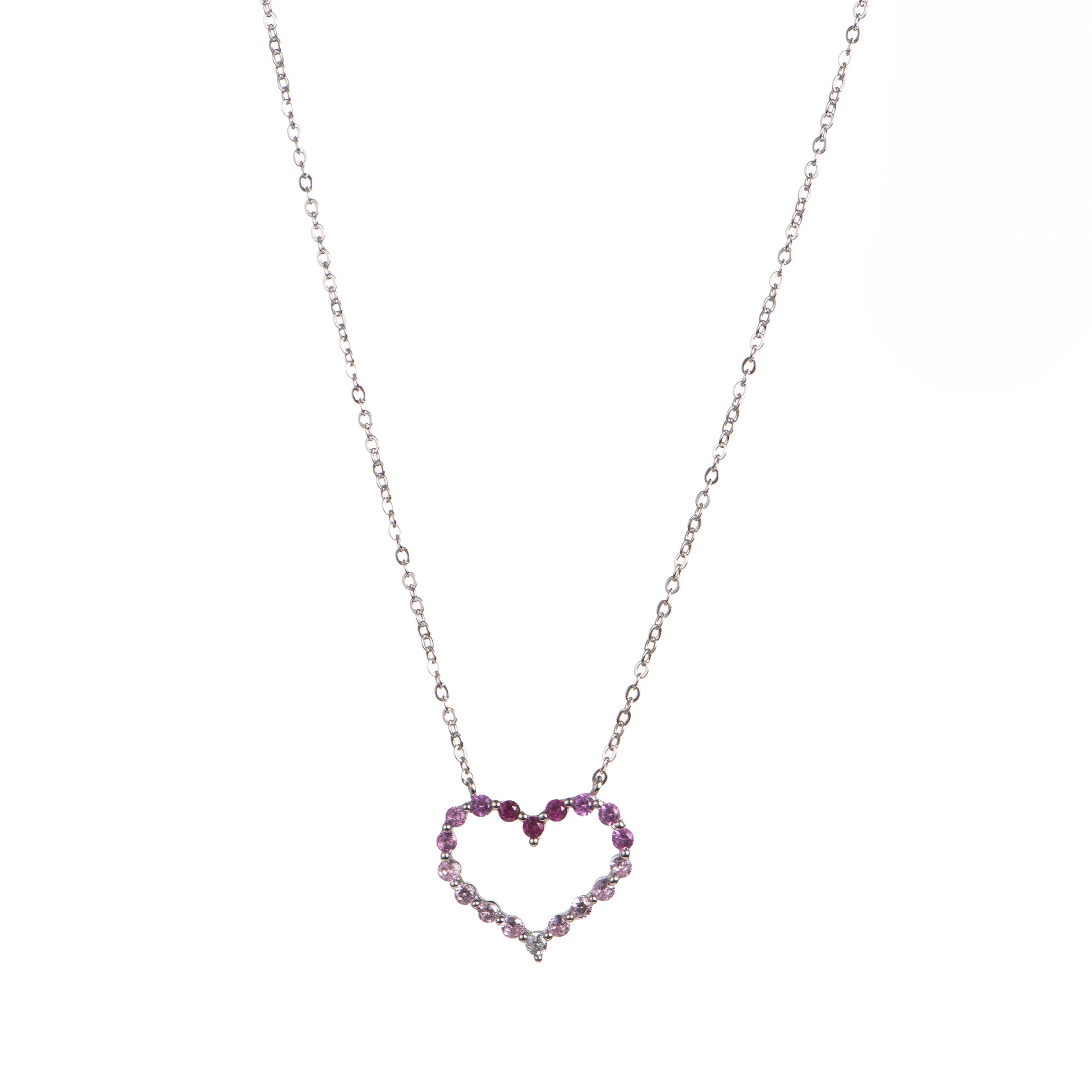 Collana pendenti con cuore in argento 925 con zirconi - Collana Silver Layered Hearts